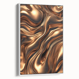 Abstract Fluid Canvas Art in Bronze Glow - Modern Fluid Art Prints