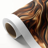 Abstract Fluid Canvas Art in Bronze Glow - Modern Fluid Art Prints