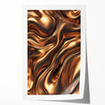 Abstract Fluid Canvas Art in Bronze Glow - Modern Fluid Art Prints