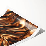 Abstract Fluid Canvas Art in Bronze Glow - Modern Fluid Art Prints