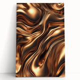 Abstract Fluid Canvas Art in Bronze Glow - Modern Fluid Art Prints