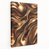 Abstract Fluid Canvas Art in Bronze Glow - Modern Fluid Art Prints