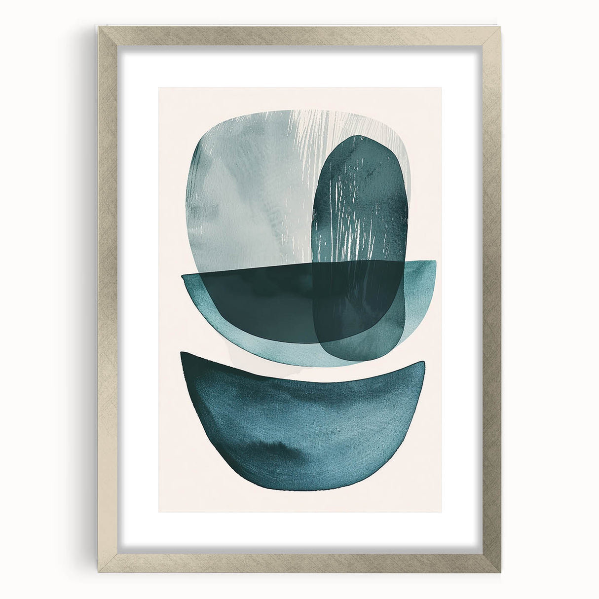 Minimalist Abstract Canvas Prints – Modern Geometric Teal Wall Art
