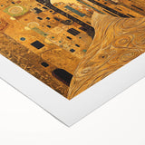 Golden Abstract Architectural Wall Art – Modern Cityscape Print