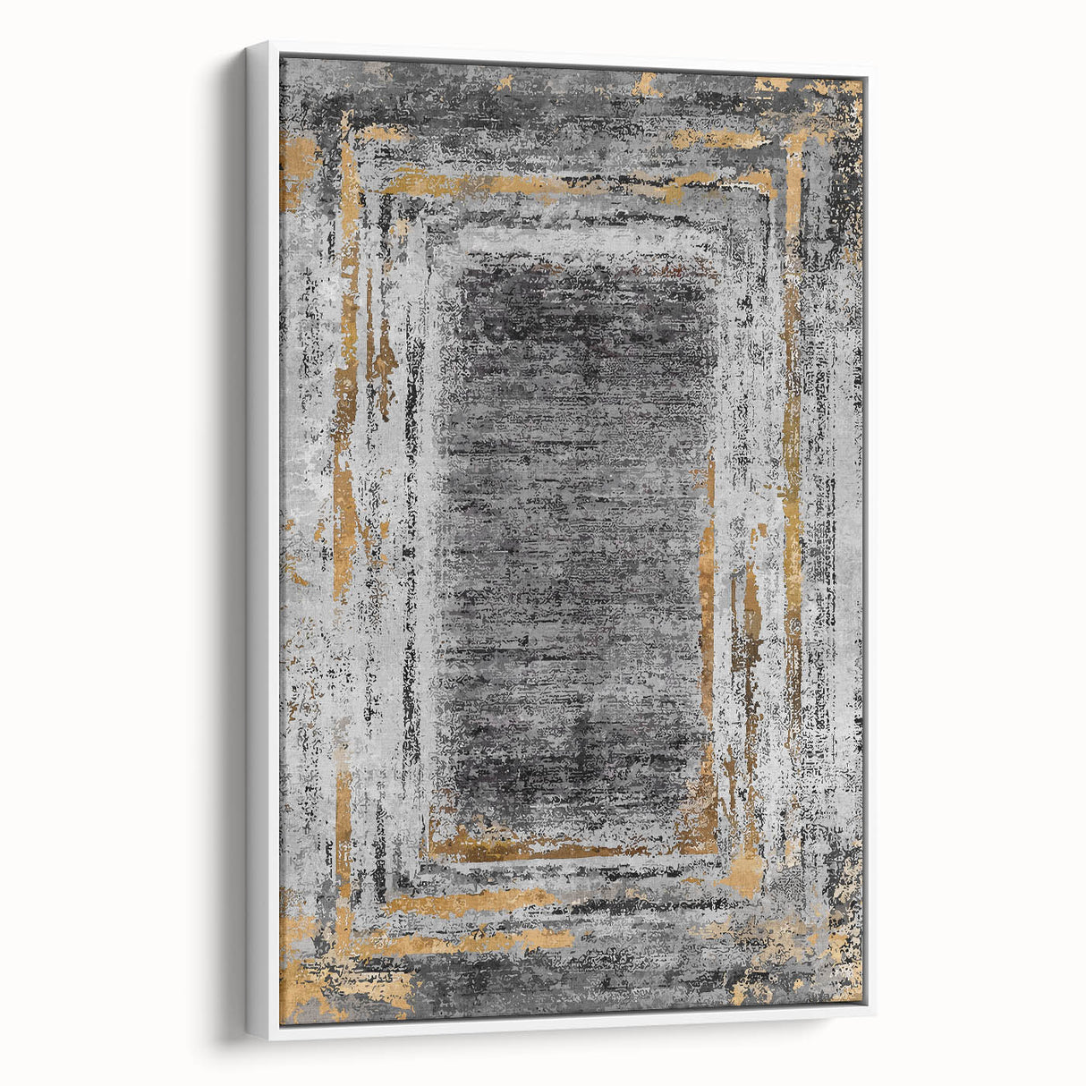 Earthen Harmony Abstracts – Gold and Gray Minimalist Wall Decor