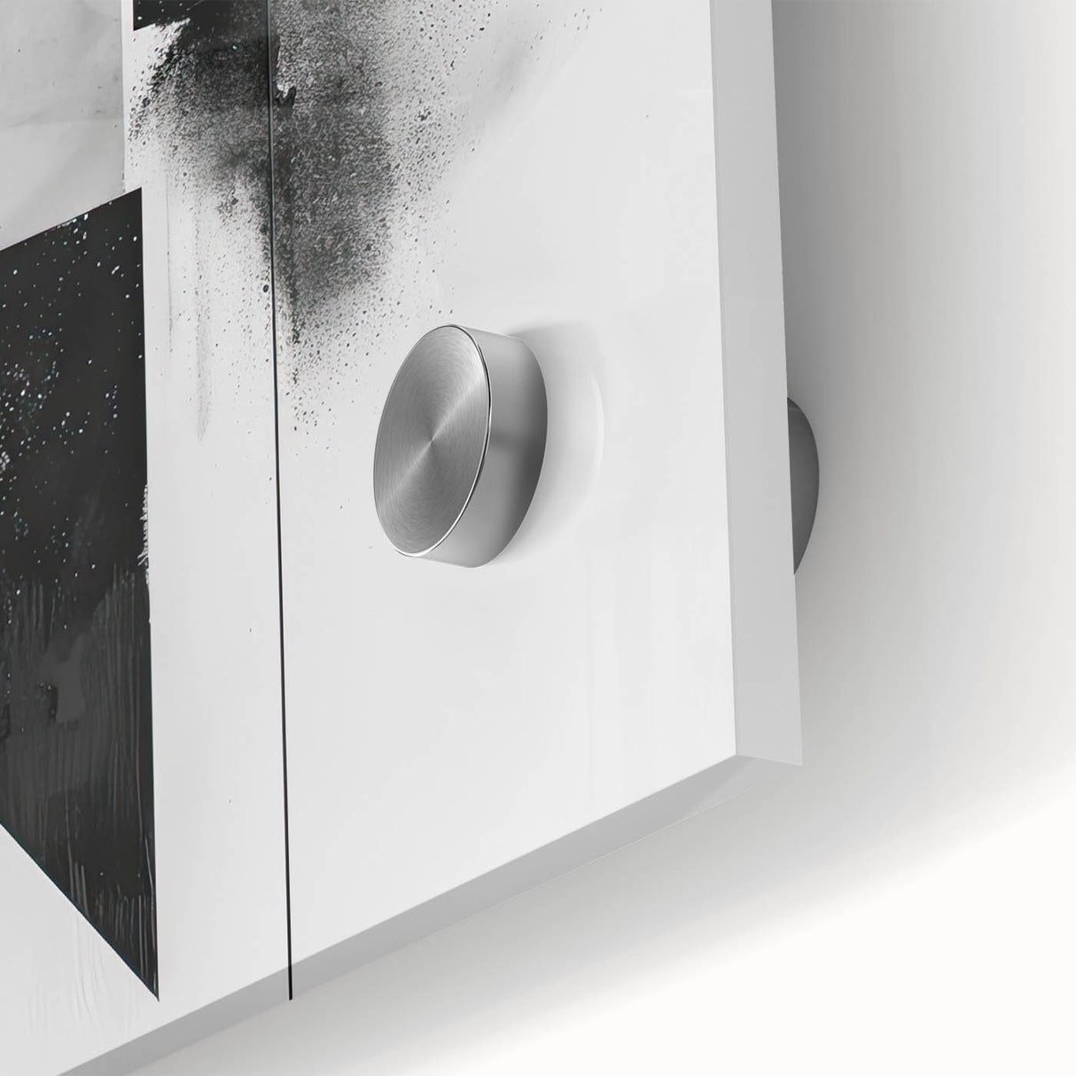 Geometric Minimalist Abstract Wall Art – Black and White Modern Print
