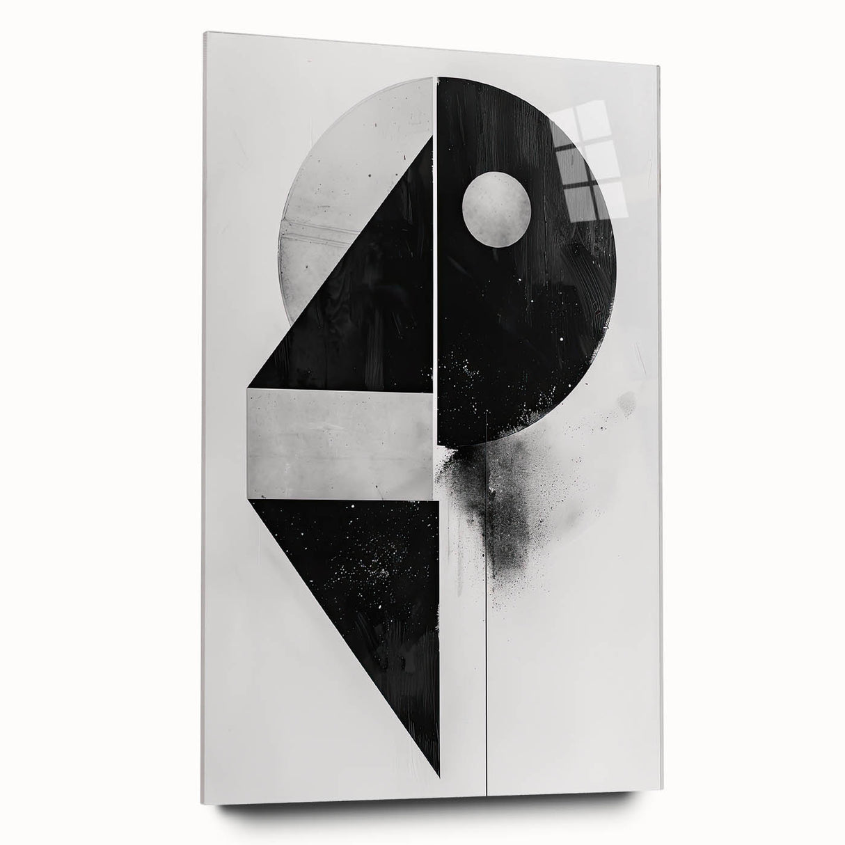 Geometric Minimalist Abstract Wall Art – Black and White Modern Print
