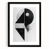 Geometric Minimalist Abstract Wall Art – Black and White Modern Print