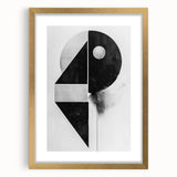 Geometric Minimalist Abstract Wall Art – Black and White Modern Print