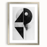 Geometric Minimalist Abstract Wall Art – Black and White Modern Print