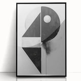 Geometric Minimalist Abstract Wall Art – Black and White Modern Print