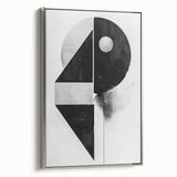 Geometric Minimalist Abstract Wall Art – Black and White Modern Print