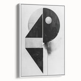Geometric Minimalist Abstract Wall Art – Black and White Modern Print