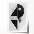 Geometric Minimalist Abstract Wall Art – Black and White Modern Print