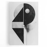 Geometric Minimalist Abstract Wall Art – Black and White Modern Print