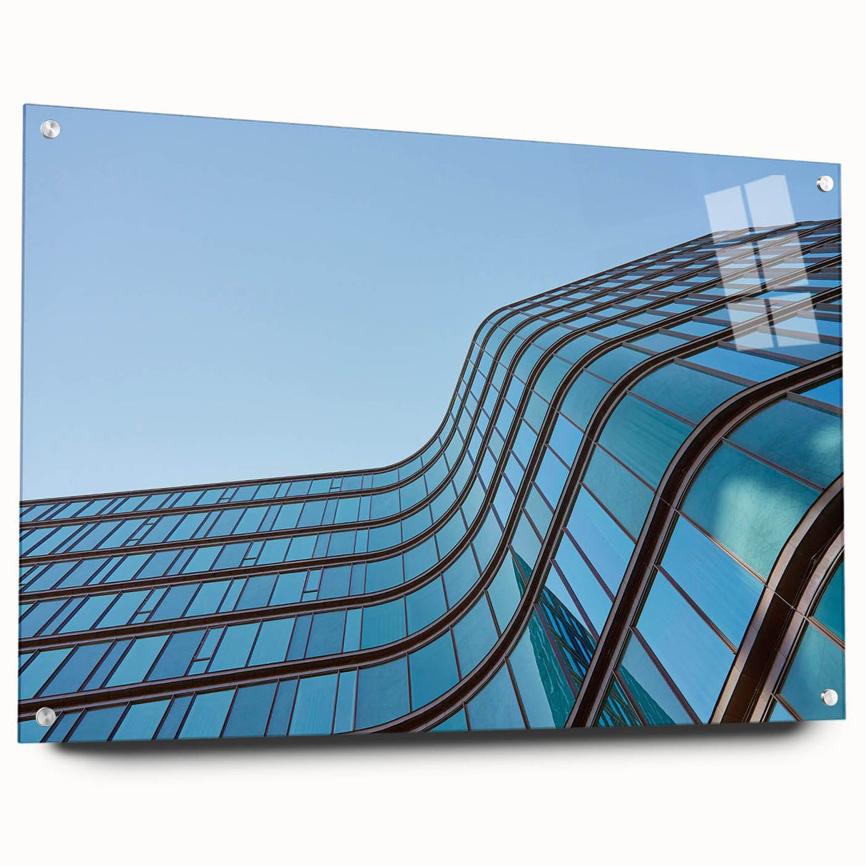 Urban skyline canvas prints – Sleek curved glass building photo
