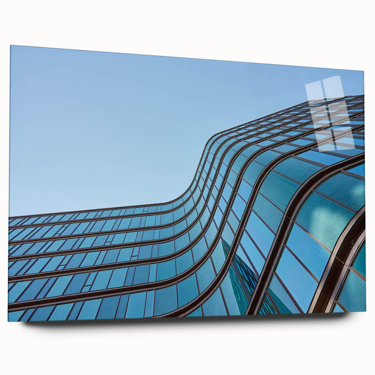 Urban skyline canvas prints – Sleek curved glass building photo