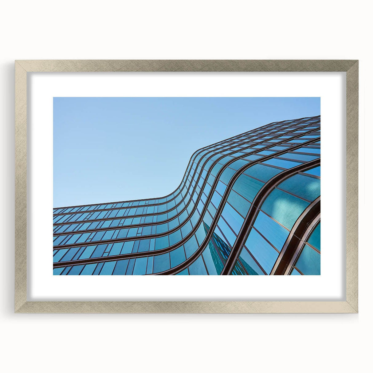 Urban skyline canvas prints – Sleek curved glass building photo