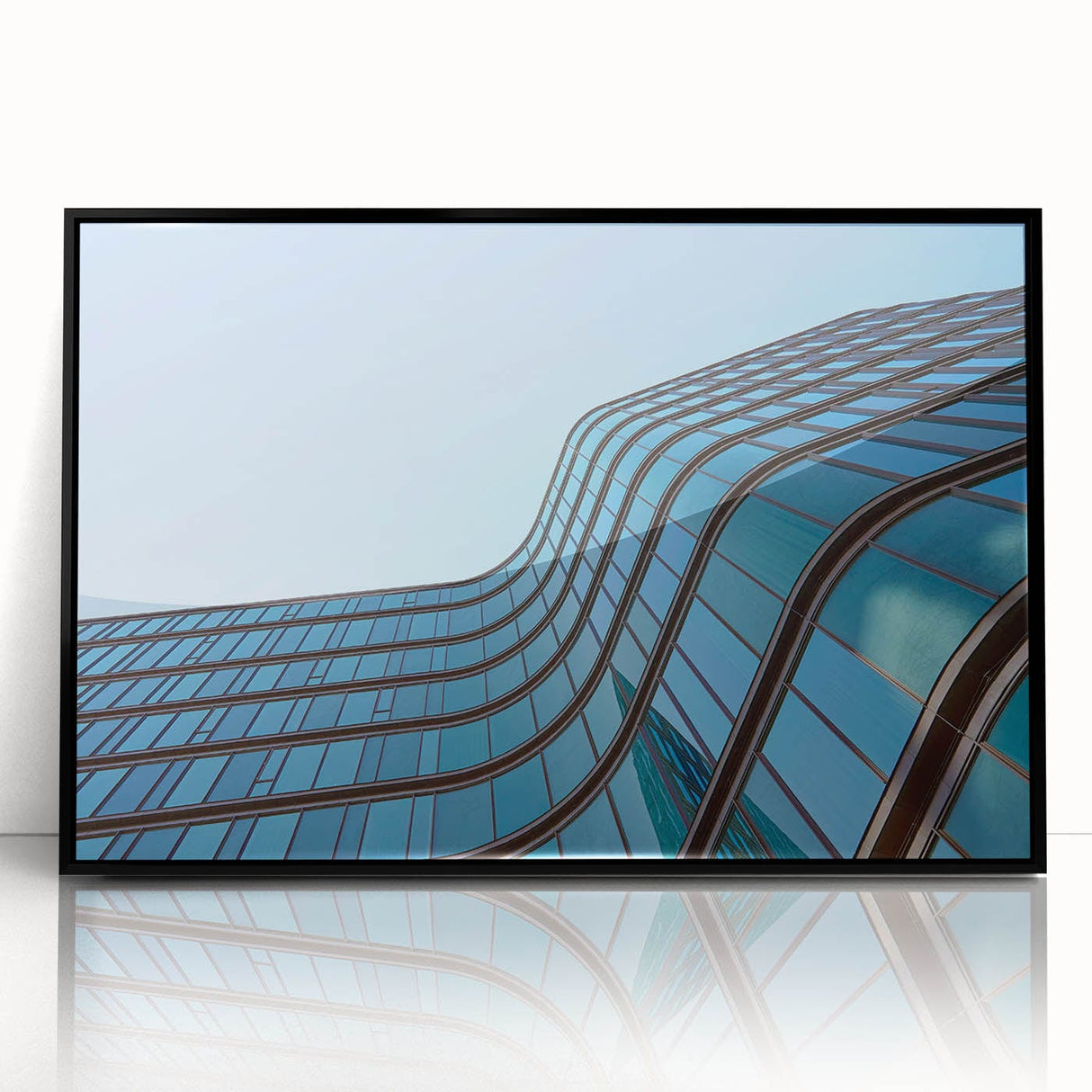 Urban skyline canvas prints – Sleek curved glass building photo