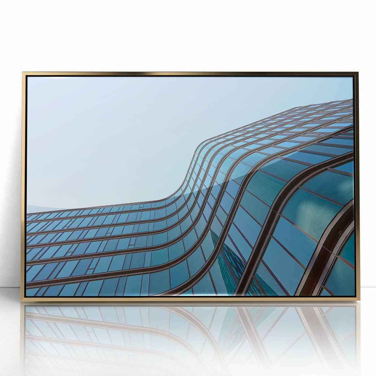Urban skyline canvas prints – Sleek curved glass building photo