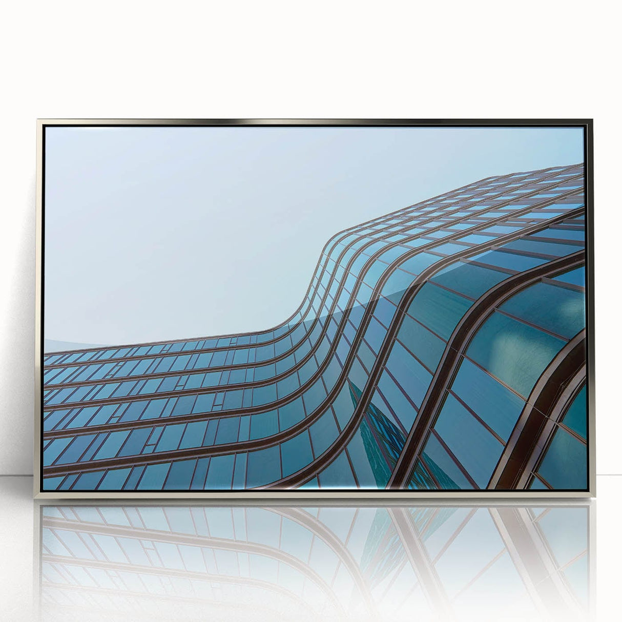 Urban skyline canvas prints – Sleek curved glass building photo