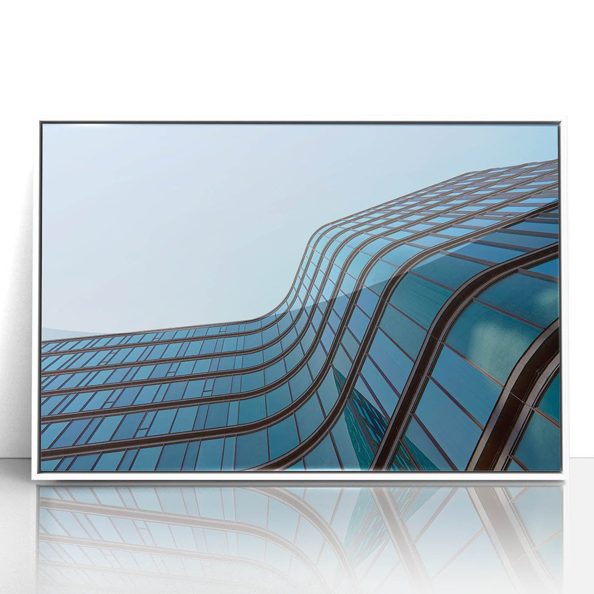 Urban skyline canvas prints – Sleek curved glass building photo