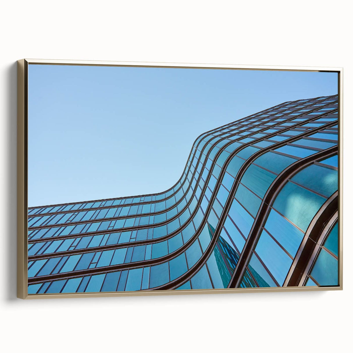 Urban skyline canvas prints – Sleek curved glass building photo