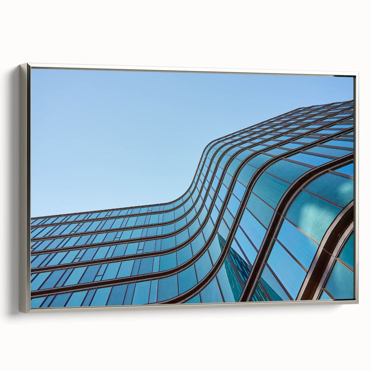 Urban skyline canvas prints – Sleek curved glass building photo