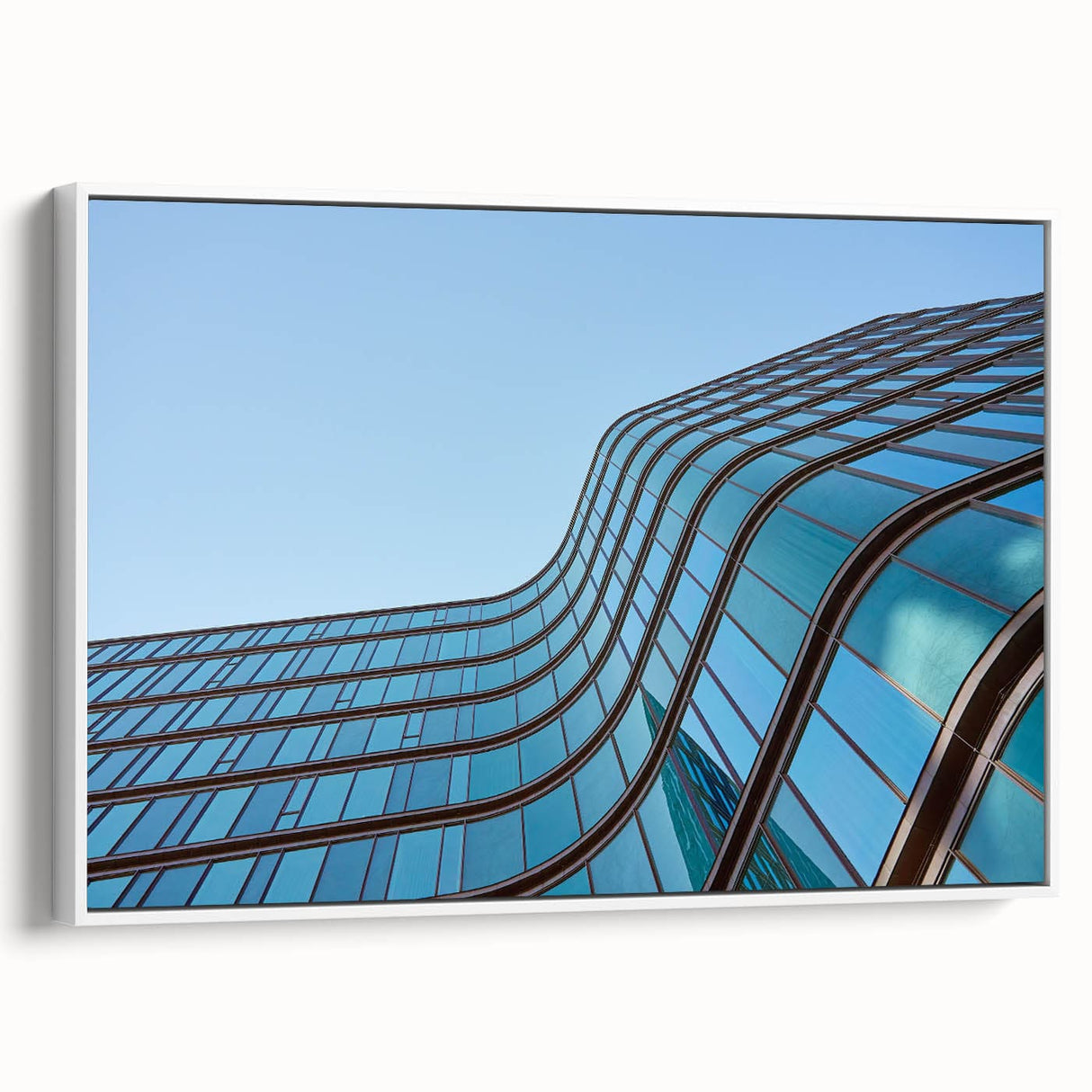 Urban skyline canvas prints – Sleek curved glass building photo