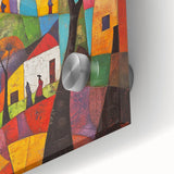 Colorful Abstract Architectural Wall Art – Geometric Cityscape Print