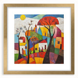 Colorful Abstract Architectural Wall Art – Geometric Cityscape Print