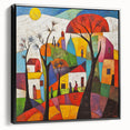 Colorful Abstract Architectural Wall Art – Geometric Cityscape Print