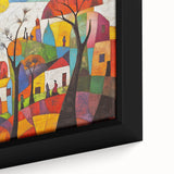 Colorful Abstract Architectural Wall Art – Geometric Cityscape Print