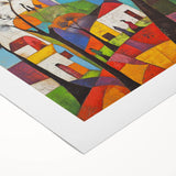Colorful Abstract Architectural Wall Art – Geometric Cityscape Print