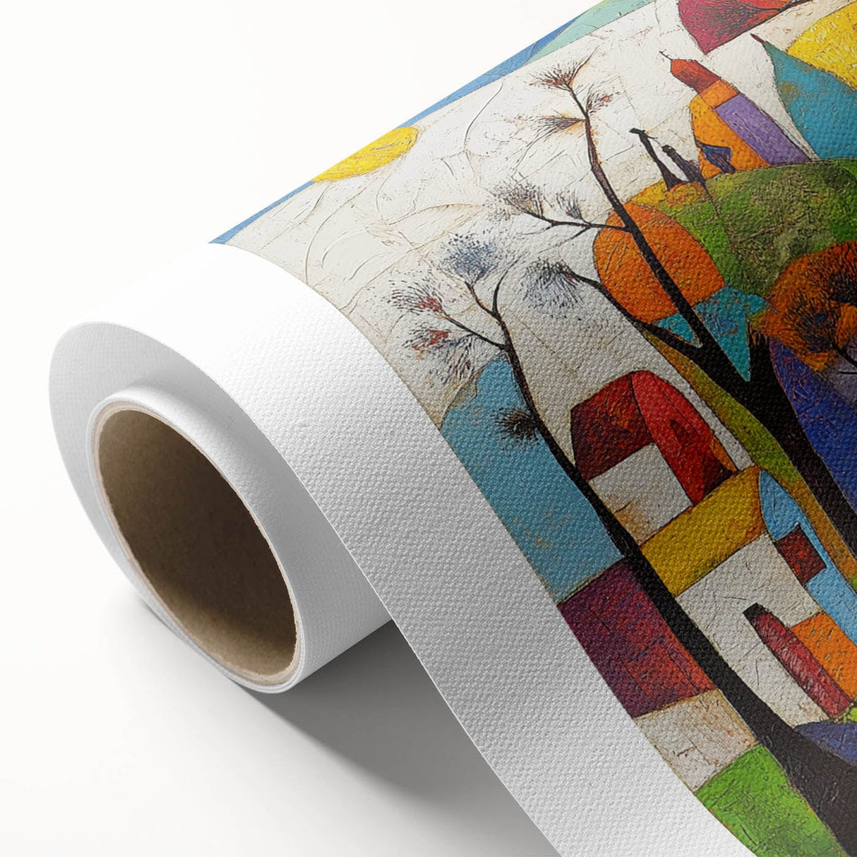 Colorful Abstract Architectural Wall Art – Geometric Cityscape Print