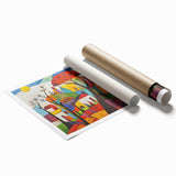 Colorful Abstract Architectural Wall Art – Geometric Cityscape Print