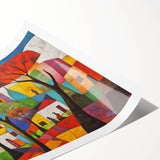 Colorful Abstract Architectural Wall Art – Geometric Cityscape Print