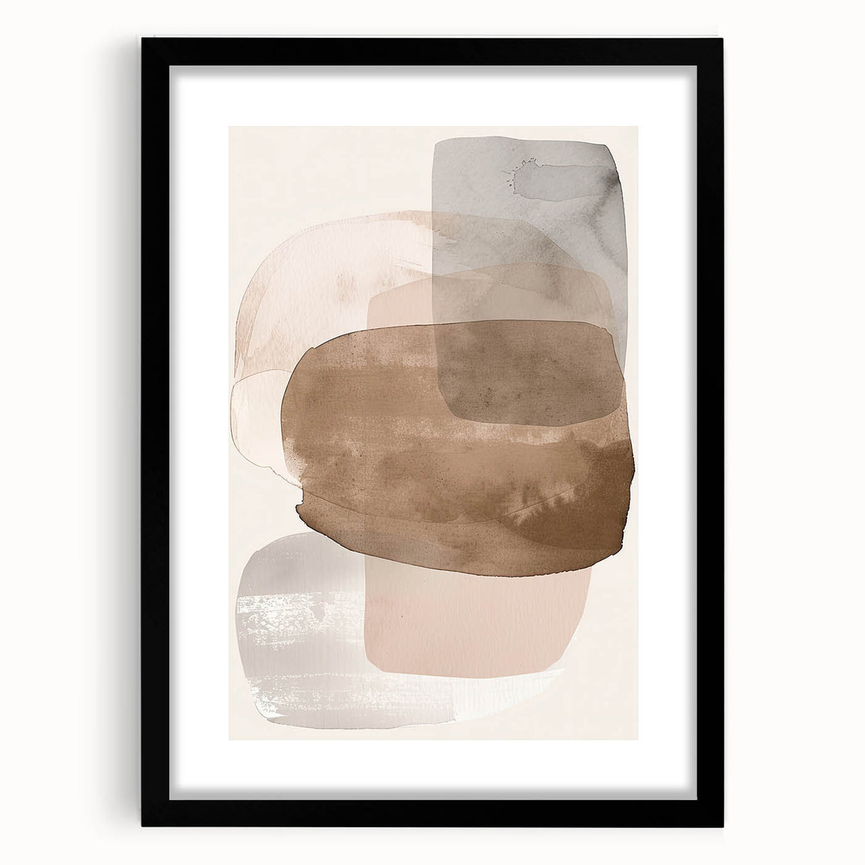 Minimalist Abstract Canvas Prints – Beige and Brown Geometric Wall Art