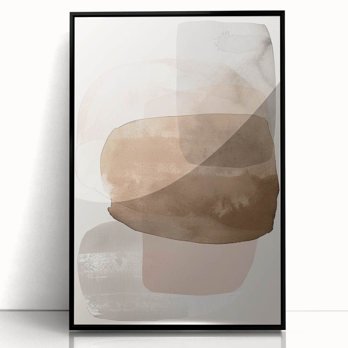 Minimalist Abstract Canvas Prints – Beige and Brown Geometric Wall Art