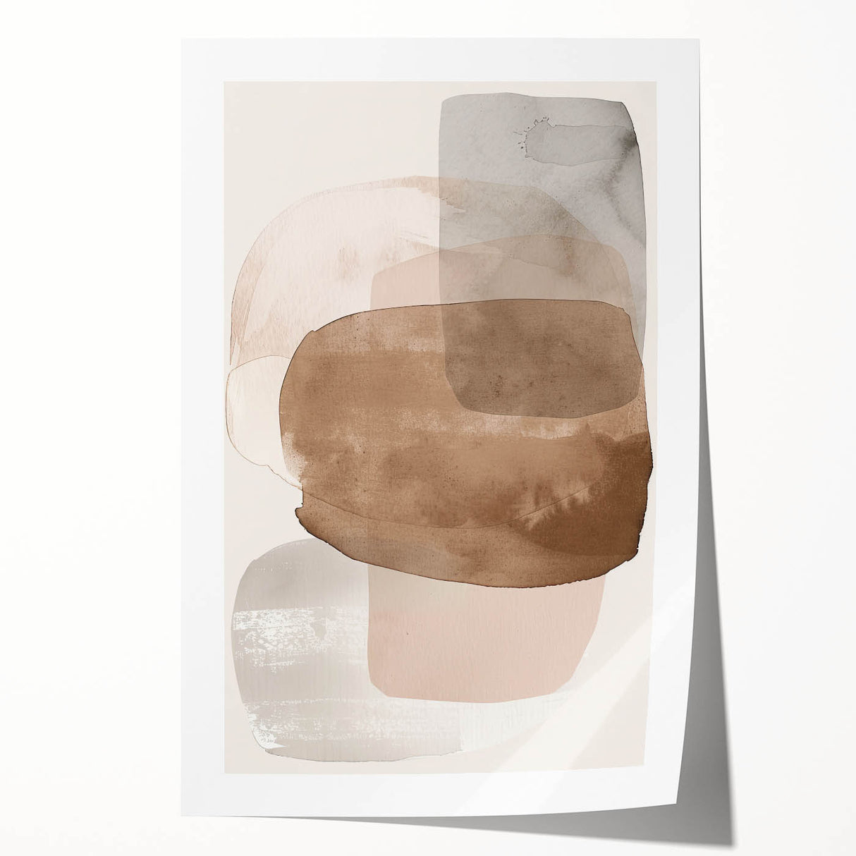 Minimalist Abstract Canvas Prints – Beige and Brown Geometric Wall Art