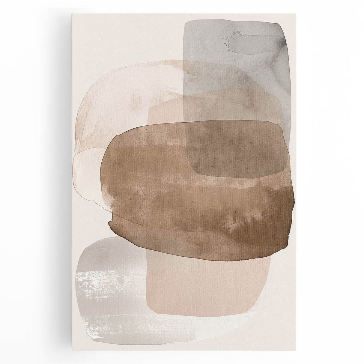 Minimalist Abstract Canvas Prints – Beige and Brown Geometric Wall Art