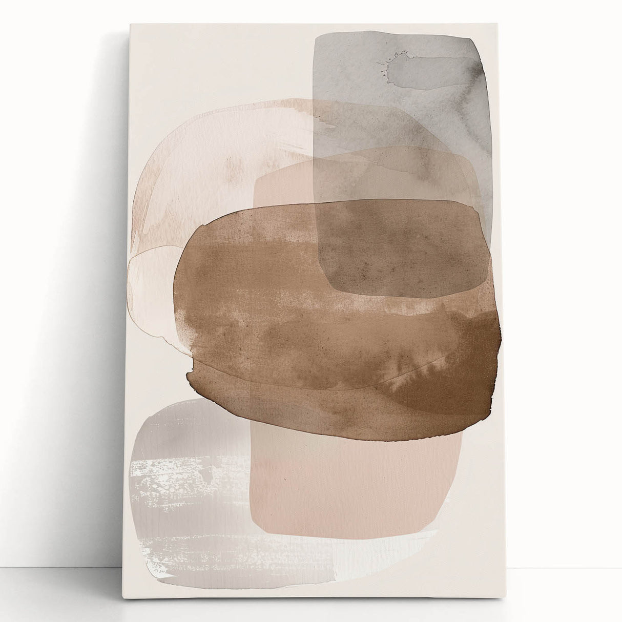 Minimalist Abstract Canvas Prints – Beige and Brown Geometric Wall Art