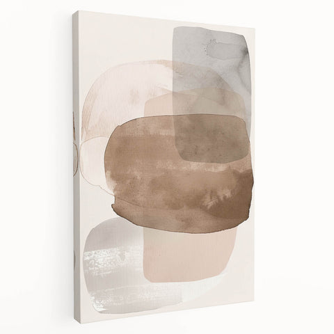 Minimalist Abstract Canvas Prints – Beige and Brown Geometric Wall Art