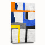 Contemporary Abstract Art – Bold Geometric Canvas in Blue & Yellow
