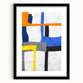 Contemporary Abstract Art – Bold Geometric Canvas in Blue & Yellow