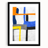 Contemporary Abstract Art – Bold Geometric Canvas in Blue & Yellow