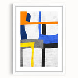 Contemporary Abstract Art – Bold Geometric Canvas in Blue & Yellow