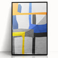 Contemporary Abstract Art – Bold Geometric Canvas in Blue & Yellow