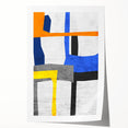Contemporary Abstract Art – Bold Geometric Canvas in Blue & Yellow