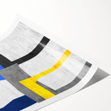 Contemporary Abstract Art – Bold Geometric Canvas in Blue & Yellow